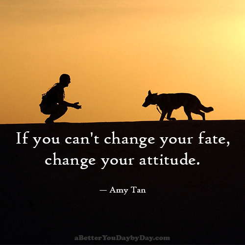If you can't change your fate, change your attitude