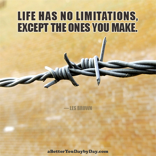 Life has no limitations, except the ones you make. -Les Brown